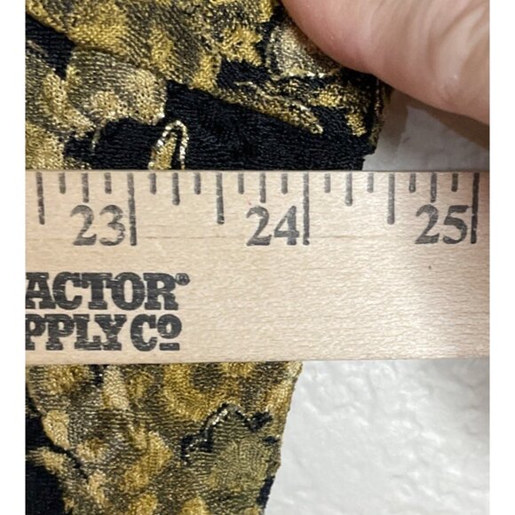 Sharon Anthony Womens 2X Black Gold Metallic Slinky Blouse Top Floral Romantic - Picture 3 of 7